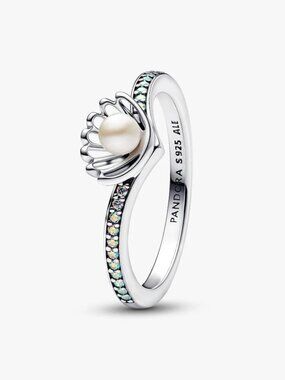 Pandora Disney Princess Ariel Shell Treated Freshwater Cultured Pearl Ring